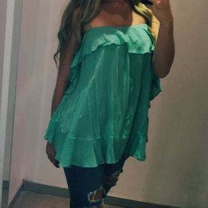 Free People blue tank top